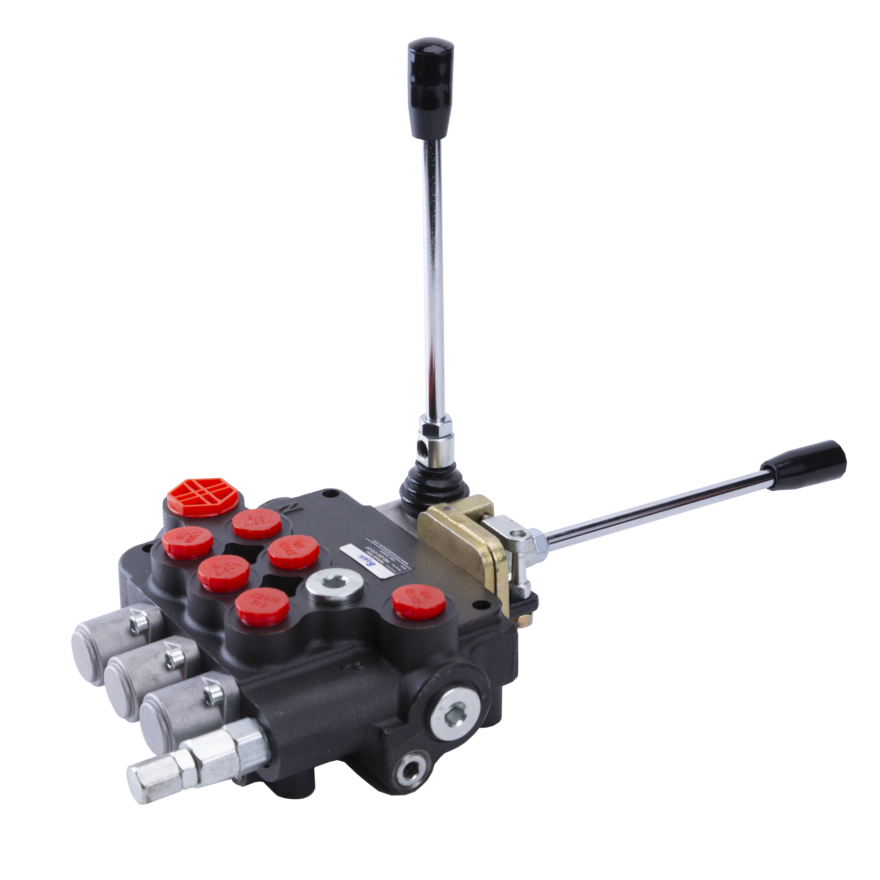 Válvula monobloque P80 1-7 carrete hidráulico con control manual, control neumático, control de palanca de mando, control de solenoide